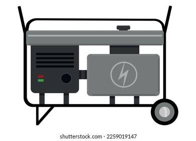 electric generator on fuel on a white background vector illustration