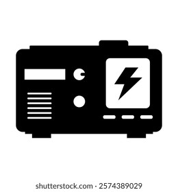 Electric generator silhouette. Backup. Vector.