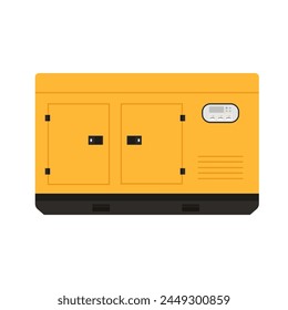 Electric generator station. Portable gasoline generator, industrial power generator cartoon vector illustration