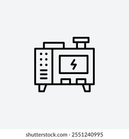 Electric generator thin liner icon isolated.