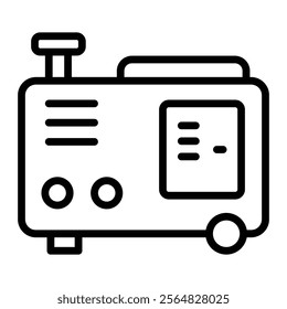 Electric Generator Vector Line Icon Design