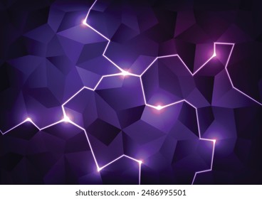 Elektrische geometrische violette Beleuchtung Hintergrund. Vektorillustration.