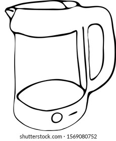 Electric glass kettle on a white background sketch.