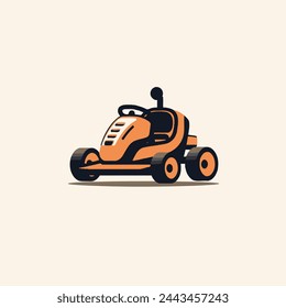 Electric Go Kart Flat Vector Art Recreation, Sport, Racing, Vehicle, Icon.