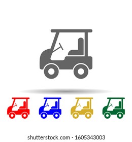 electric golf cart multi color style icon. Simple glyph, flat vector of transport icons for ui and ux, website or mobile application