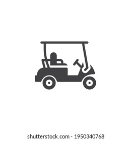 Elektrischer Golfwagen, Vektorsymbol. volles Flachzeichen für mobiles Konzept und Webdesign. Golf Car-Symbol Symbol, Logo-Abbildung. Vektorgrafik