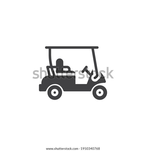 Electric golf cart vector icon. filled flat sign\
for mobile concept and web design. Golf car glyph icon. Symbol,\
logo illustration. Vector\
graphics