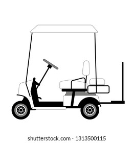  Electric Golf Car,vector illustration,flat style