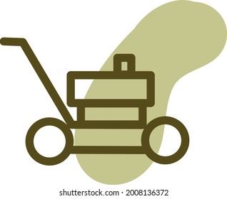 Electric grass cutter, illustration, vector on a white background.