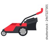 Electric grass cutter vector cartoon illustration isolated on a white background.
