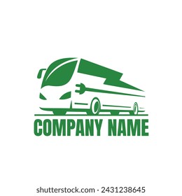 Electric Green Energy Bus Logo Vector