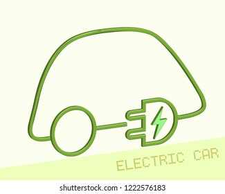 Electric green high tech car symbol in vector graphics