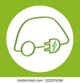 Electric green high tech car symbol in vector graphics