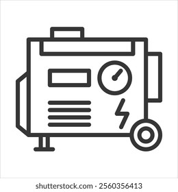 Electric Grenerator Outline Icon Vector Illustration
