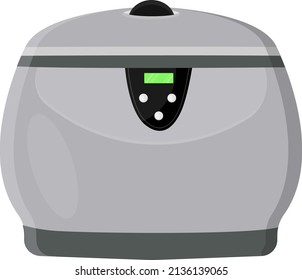 Electric grey cooker, illustration, vector on a white background.