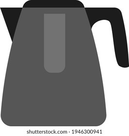Electric grey kettle, illustration, vector on a white background