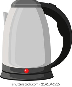 Electric grey kettle, illustration, vector on a white background.