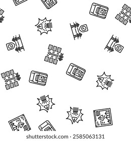 electric grid energy power vector seamless pattern thin line illustration