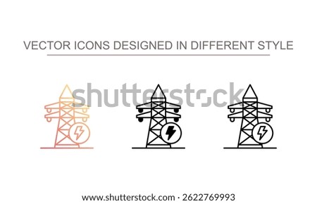 Electric Grid icon design with white background stock illustration