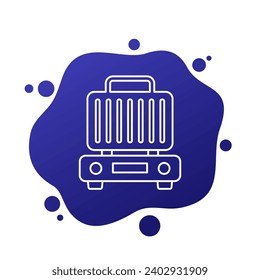icono de parrilla eléctrica, vector de línea