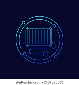 electric grill icon in linear design