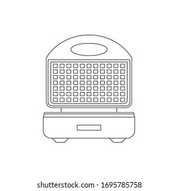 Electric grill line icon. Open oven, stove, waffle iron. Cooking concept. Vector illustration.