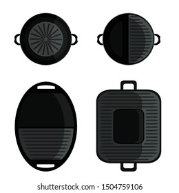 Electric grill on the white background