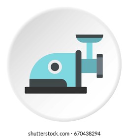 Electric grinder icon in flat circle isolated vector illustration for web