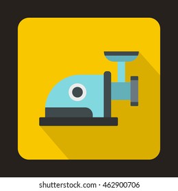 Electric grinder icon in flat style with long shadow. Home appliances symbol