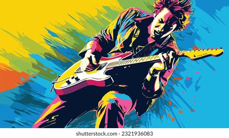 Electric Grooves: Trending Vector Illustration of a Guitarist