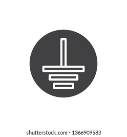Electric grounding vector icon. Protective Earth Ground filled flat sign for mobile concept and web design. Ground terminal glyph icon. Mandatory symbol, logo illustration. Pixel perfect vector