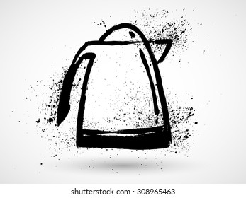 Electric grunge kettle Isolated on white background