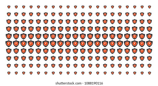 Electric guard icon halftone pattern, constructed for backgrounds, covers, templates and abstract effects. Vector electric guard objects arranged into halftone grid.