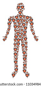 Electric guard person avatar. Vector electric guard icons are organized into human combination.