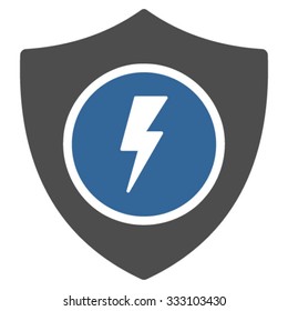 Electric Guard vector icon. Style is bicolor flat symbol, cobalt and gray colors, rounded angles, white background.