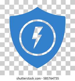 Electric Guard vector pictogram. Illustration style is flat iconic cobalt symbol on a transparent background.