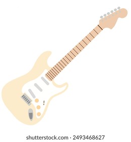 Electric guitar. 6 string. Flat vector illustration. 