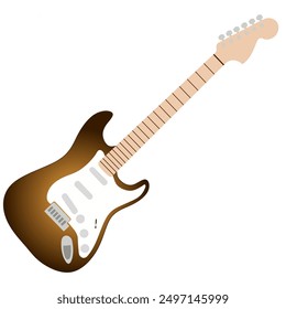 Electric guitar. 6 string. Flat vector illustration. 