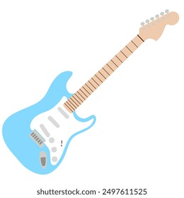 Electric guitar. 6 string. Flat vector illustration. 