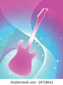 electric guitar abstract background - vector illustration