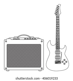 Electric Guitar and Amplifier