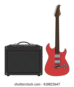 Electric Guitar and Amplifier
