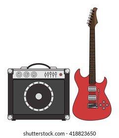 Electric Guitar and Amplifier