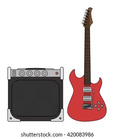 Electric Guitar and Amplifier