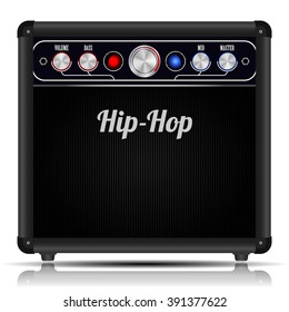 Electric guitar amplifier vector illustration.