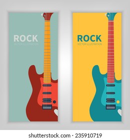 electric guitar banner background. vector illustration