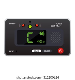 Electric Guitar and Bass Tuner. Music dark illustration