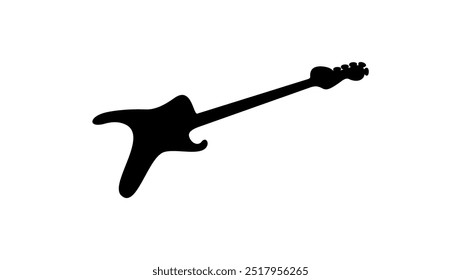 electric guitar black isolated silhouette