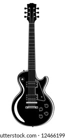 Electric Guitar Black on white vector