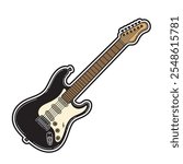 Electric Guitar Cartoon Vector, Musical Instrument Guitar Electric Image, Music Equipment Guitar Vector, Guitars Icon Vector, Electrical Guitar Clip Art Doodle.